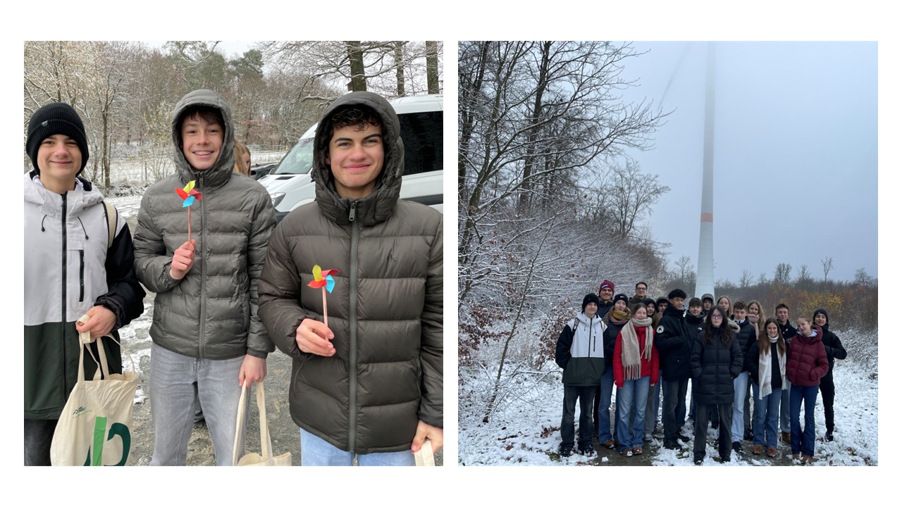 Wie wird Windenergie erzeugt? – Jugendliche der Heinrich-von-Kleist-Schule in Eschborn besuchten mit „Power Up“ den Windpark in Weilrod